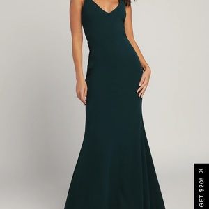 NWT Lulus Infinite Glory Forrest Green Maxi Dress